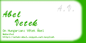 abel vetek business card