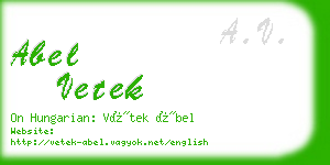 abel vetek business card